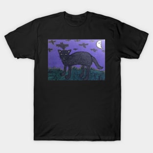 Halloween cat by Riley T-Shirt